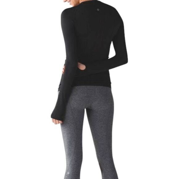 LULULEMON ATHLETICA Swiftly Tech Long Sleeve Crew In Black Size 2 - Picture 2 of 4